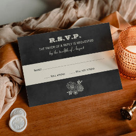 Vintage Black Chalkboard Hochzeit RSVP Karte