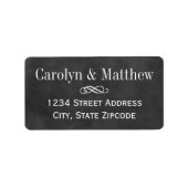 Vintage Black Chalkboard Hochzeitsstimmung Rücksen Adressaufkleber (Vorne)