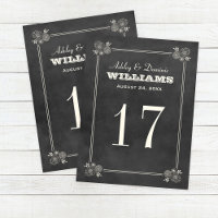 Vintage Black Chalkboard Hochzeitsstimmung Tischnu