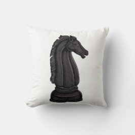 Vintage black chess piece  kissen