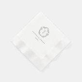 Vintage Black Crest Monogram Wedding Serviette (Ecke)