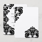 Vintage Black Damask Hochzeit Save the Date (Vorne/Hinten)