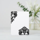 Vintage Black Damask Hochzeit Save the Date (Stehend Vorderseite)