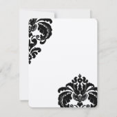 Vintage Black Damask Hochzeit Save the Date (Vorderseite)