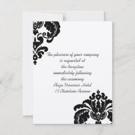 Vintage Black Damask Hochzeitskarten Einladung