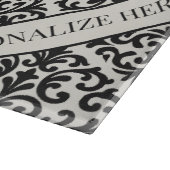 Vintage Black Damask Kitchen Design Schneidebrett (Ecke)