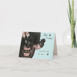Vintage Black Doll Bon Voyage Card Dankeskarte