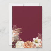 Vintage Black Floral Wedding Card Einladung (Rückseite)