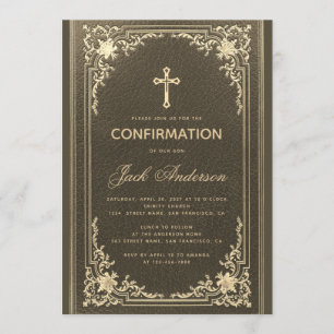 Vintage Black Gold Elegante Schreibschrift Junge F Einladung