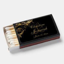 Vintage Black Gold Floral Damask Script Hochzeit
