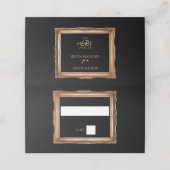 Vintage Black & Gold-Hochzeit Platzkarte (Außenseite Aufgefaltet)