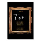 Vintage Black & Gold-Hochzeit Tischnummer (Rückseite)