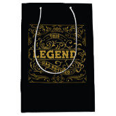 Vintage Black-Gold-Legende Mittlere Geschenktüte (Vorderseite)