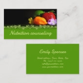 Vintage Black & Green Healthy Life/Nutrition Card Visitenkarte (Vorne/Hinten)