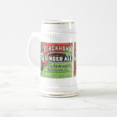 Vintage Black Hawk Ginger Ale Krug Bierglas (Vorderseite Links)