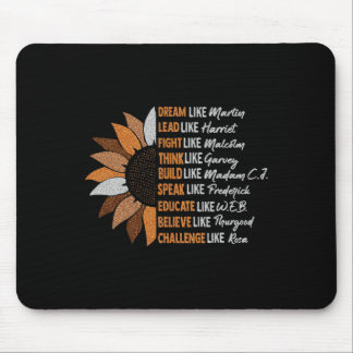 Vintage Black History Month Sunflower Dream Like M Mousepad