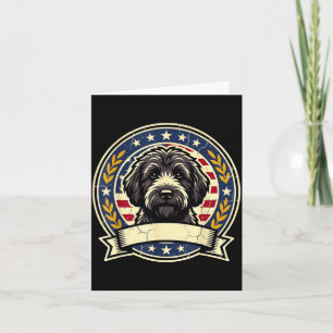 Vintage Black Labradoodle Hund Retro Art Design fü Karte
