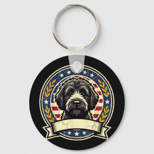 Vintage Black Labradoodle Hund Retro Art Design fü Schlüsselanhänger