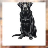 Vintage Black Labrador Retriever Dog Portrait Illu Fensteraufkleber (Blatt 2)