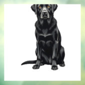 Vintage Black Labrador Retriever Dog Portrait Illu Fensteraufkleber (Blatt 3)