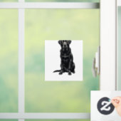 Vintage Black Labrador Retriever Dog Portrait Illu Fensteraufkleber (Zuhause)