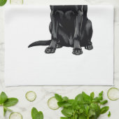Vintage Black Labrador Retriever Dog Portrait Illu Geschirrtuch (Gefaltet)