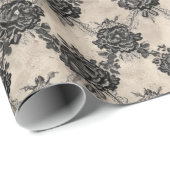 Vintage Black Lace Beige Background Geschenkpapier (Rolleneckpunkt)