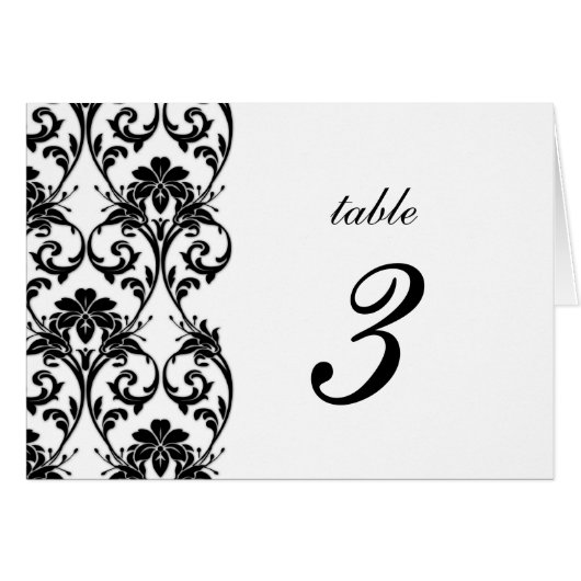 Vintage Black Lace Wedding Tischnummer (Vorderseite (Horizontal))