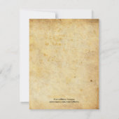 Vintage Black Motif Probe Dinner Card Einladung (Rückseite)