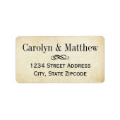 Vintage Black Scroll Wedding Rücksendeadresse Adressaufkleber (Vorne)