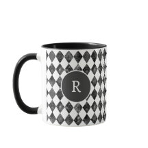 vintage black &white checkerboard monogram