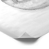 Vintage Black&White Fußballschuhe Poster (Ecke)