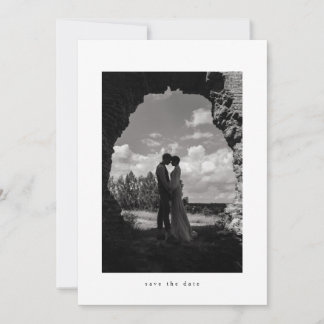 Vintage Black & White Rustic Boho Photo Wedding Save The Date