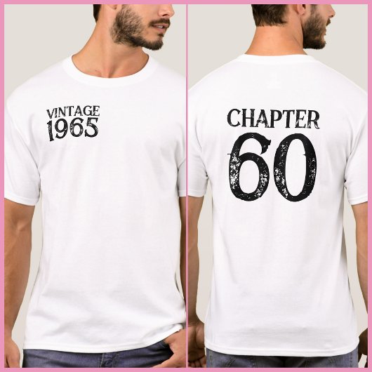 Vintage Black & White Stylish Birthday T-Shirt