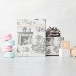 Vintage Black Winter Seamless Pattern Holiday Geschenkpapier