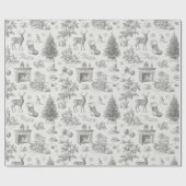 Vintage Black Winter Seamless Pattern Holiday Geschenkpapier (Flach)