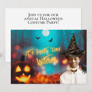 Vintage-Black-Witch-Halloween-Party Einladung