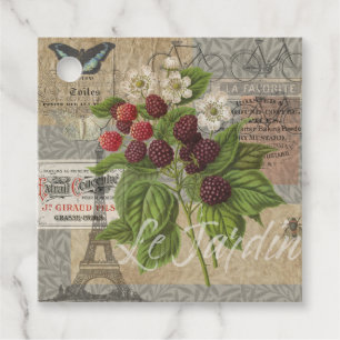 Vintage BlackBerry und Französisch Ephemera Art Co Geschenkanhänger