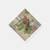 Vintage BlackBerry und Französisch Ephemera Art Co Serviette (Ecke)