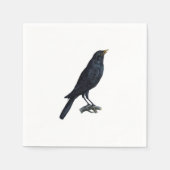 Vintage Blackbird Crow-Illustration Serviette (Vorderseite)