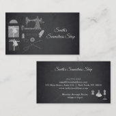 Vintage Blackboard Seamstress Visitenkarte (Vorne/Hinten)