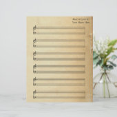 Vintage Blank Sheet Music Piano Staves (Stehend Vorderseite)