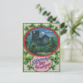 Vintage Blarney Castle St Patrick's Day Card Postkarte (Stehend Vorderseite)