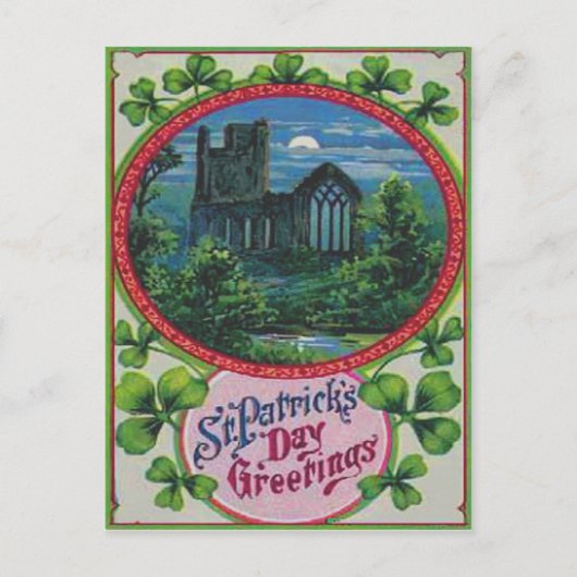 Vintage Blarney Castle St Patrick's Day Card Postkarte (Vorderseite)