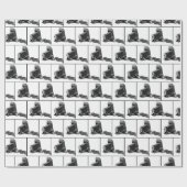 Vintage Blasenkamera auf Weiß Geschenkpapier (Flach)