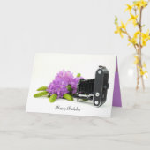 Vintage Blasenkamera Geburtstag Karte (Gelbe Blume)