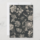 Vintage Bläsereihe mit Schwarz und Creme Einladung (Rückseite)