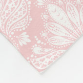 Vintage, blass-rosa Damasken Fleecedecke (Ecke)