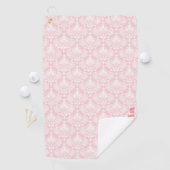 Vintage, blass-rosa Damasken Golfhandtuch (Insitu)