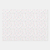 Vintage, blassrosa Blaue Blume Hübsche Blume Geschenkpapier Set (Vorderseite 3)